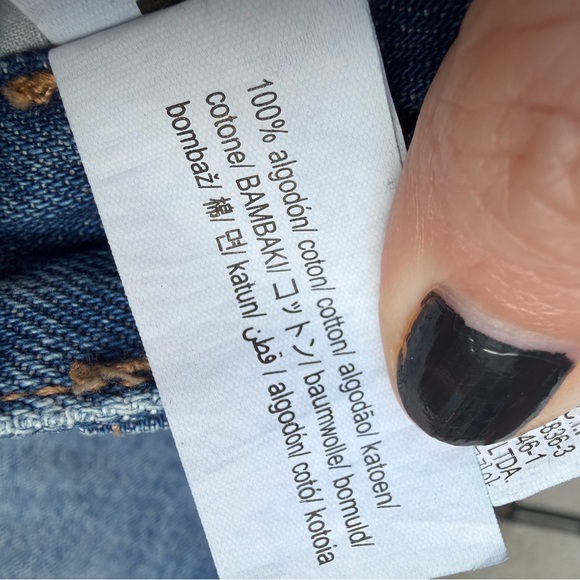 Zara Women’s Blue Jeans Denim Wide Leg Boho Cotton western country chic - Picture 5 of 5